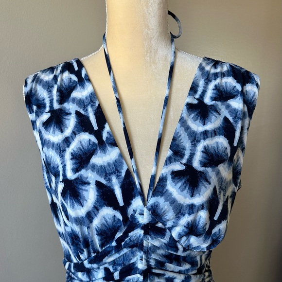 NWT White House Black Market Ruched Tie-Shoulder Midi Dress - Picture 3 of 8